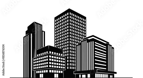 Modern cityscape with sleek skyscrapers and urban architecture