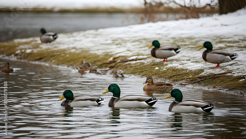 ducks in the snow