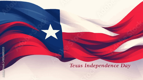 The Texas flag waves majestically, celebrating Texas Independence Day with its iconic red, white, and blue design.