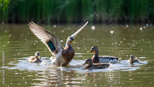 ducks in the lake