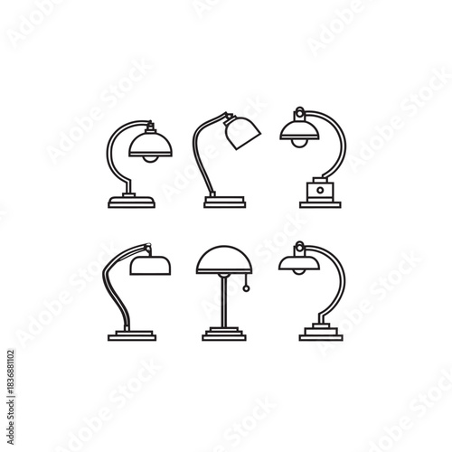 Desk Lamp line art style suitable for digital illustrations
