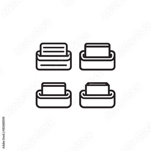 Desk icon line art modern creative workstation graphic