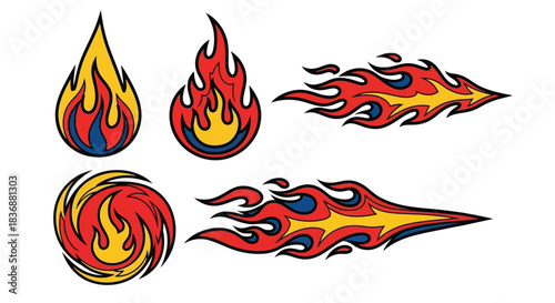 Vibrant flame designs for hot graphics