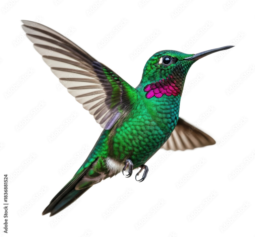 Obraz premium Hummingbird feeding in nature vibrant details outdoors isolated on transparent background