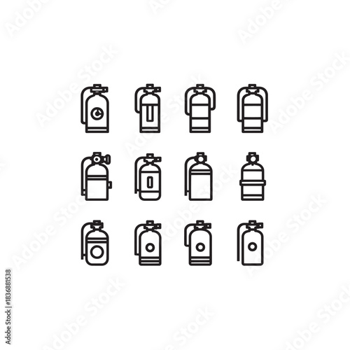 Diving Tank line art exploring deep sea adventure scene