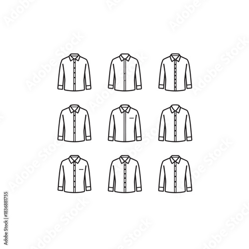 Doppler Dress Shirt line art modern fashion style elegance