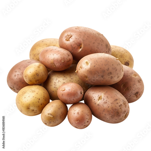potatoes isolated on white background