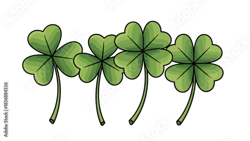 Four-leaf clover illustration representing luck and good fortune, a symbol of Irish heritage and springtime celebrations