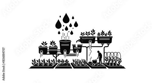 Sustainable farming system with innovative water collection and cultivation