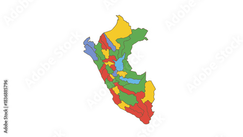 Detailed political map illustration of Pakistan with clearly defined provincial and administrative regions, representing geographical boundaries and national territory