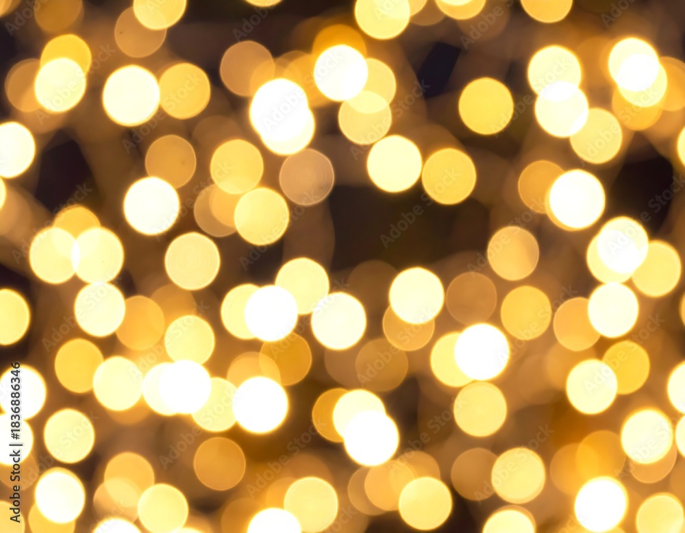 Obraz premium Soft focus, round golden lights, blurry, abstract background