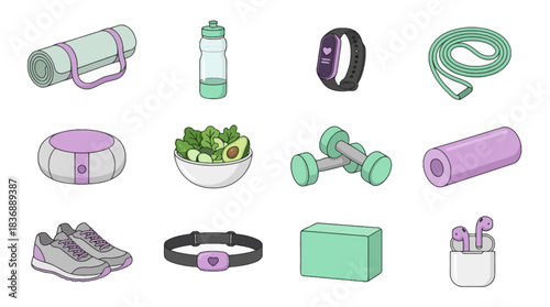 Get motivated with stylish fitness gear and healthy food for a vibrant workout routine, empowering a balanced lifestyle and wellness journey today