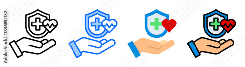 Healthcare Security Icon Collection Set Multiple Style