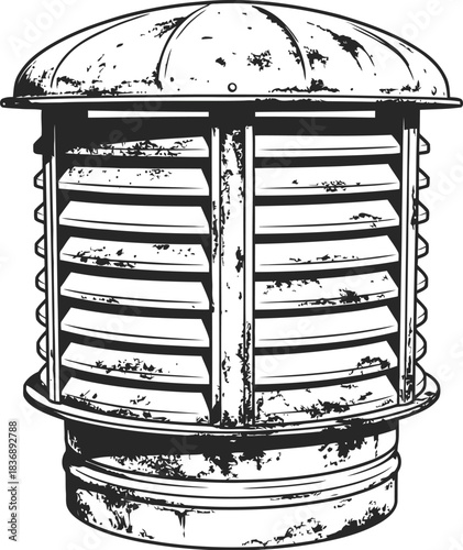 Ventilator vector illustration of an old building.