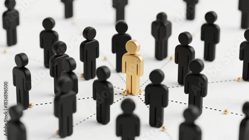 Wallpaper Mural Colorful Human Figures Connected by Dotted Lines on White Background Representing Social Networking, Teamwork, Leadership, and Community Structure Torontodigital.ca