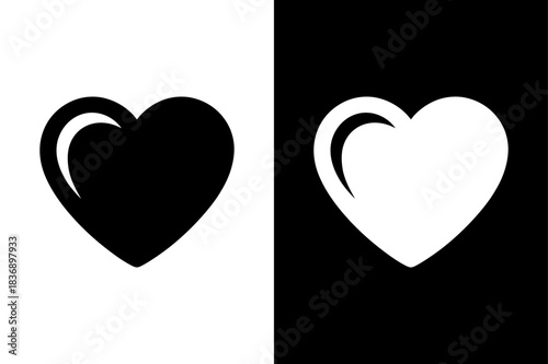 Candy Heart Valentine’s Day Silhouette. Sweet Love Icon Vector in Black and White
