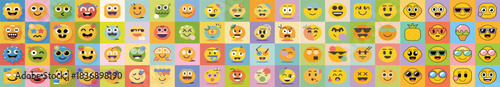 Cute Colorful Character Emoji Set with Expressions and Fun Faces
