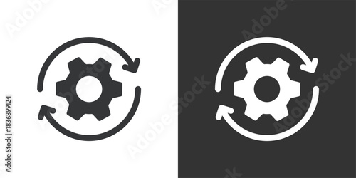 Process Cycle icon. Solid glyph series icon