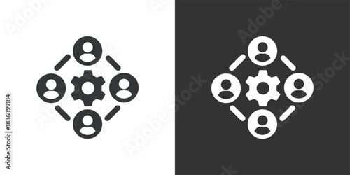 Team Collaboration icon. Solid glyph series icon
