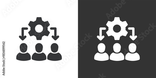 Task Delegation icon. Solid glyph series icon