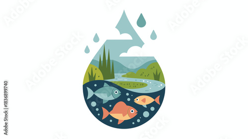 Water day concept vector illustration. World water day 2026