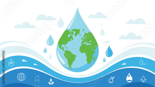 Water day concept vector illustration. World water day 2026