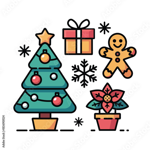 Festive christmas design with vibrant colors and classic fonts