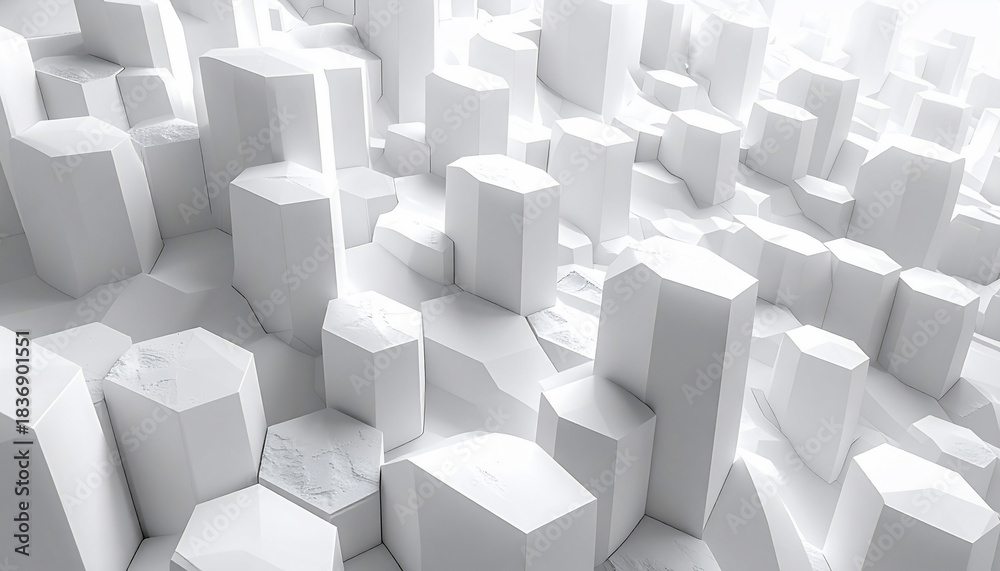 Obraz premium Abstract White Geometric Landscape