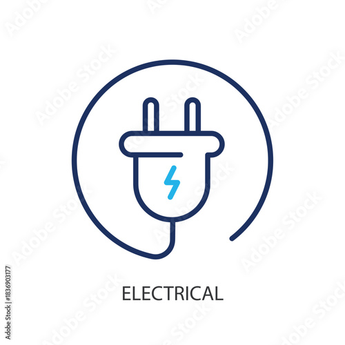Electrical thin line icons. Original vector illustration.