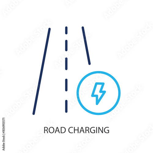 Road charging thin line icons. Original vector illustration.