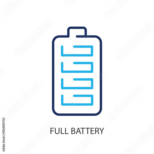 Full battery thin line icons. Original vector illustration.