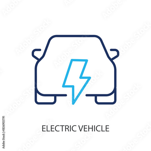 Electric vehicle thin line icons. Original vector illustration.