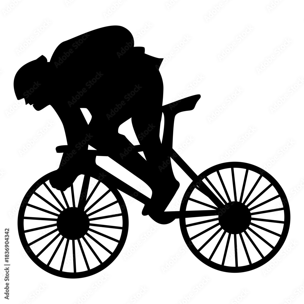 Obraz premium BMX Rider Silhouette Isolated on White Background. Vector Illustration.