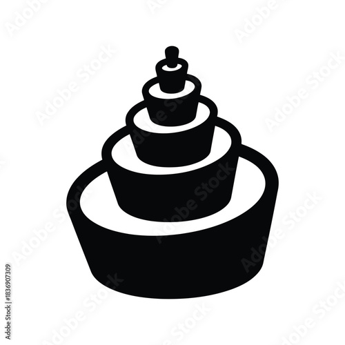 Tiered cake icon vector, multi-layer celebration dessert, birthday anniversary wedding party graphic