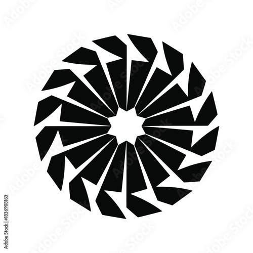 Abstract starburst of geometric shattered triangles, explosion, burst, modern element vector