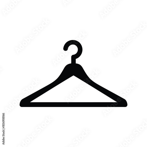Fotografía Clothes coat hanger silhouette icon, fashion, laundry, wardrobe, retail store ve