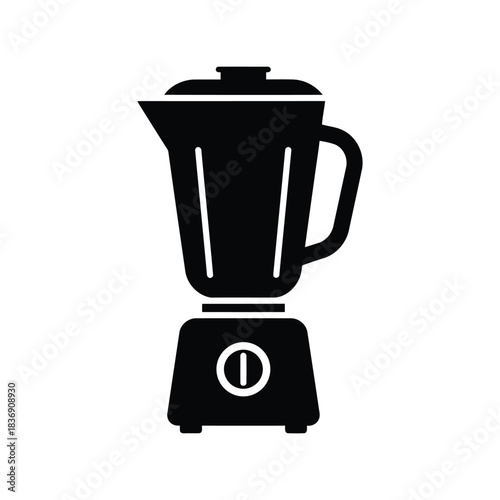 Black kitchen blender vector icon, smoothie maker, food, cooking, electric appliance graphic