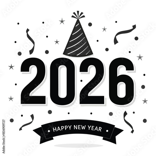 Happy New Year 2026 Party Celebration Graphic banner