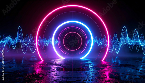 Neon Portal Abstract Background