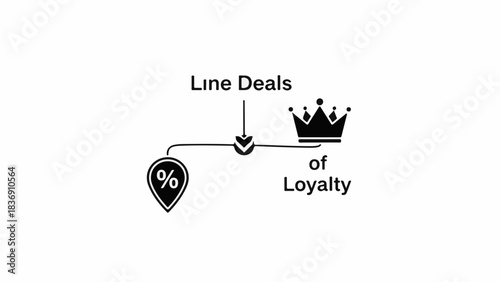 Discount symbol transitions to loyalty crown, symbolizing reward and value