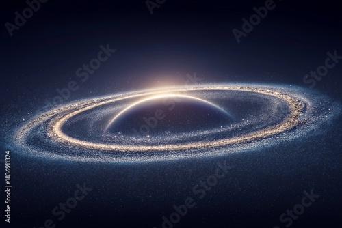 Stellar ring system around glowing dark planet