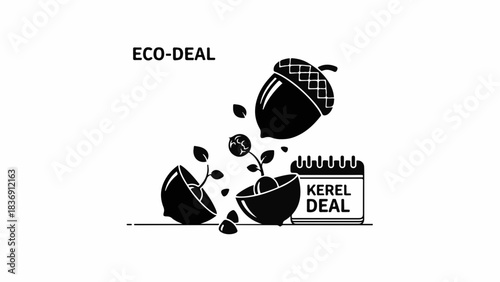 Growth and new beginnings from an acorn, symbolizing eco-friendly deals and opportunities.