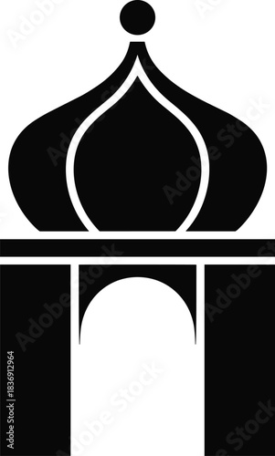 Islamic mosque dome minaret vector symbol muslim worship architecture qibla direction holy shrine spiritual building