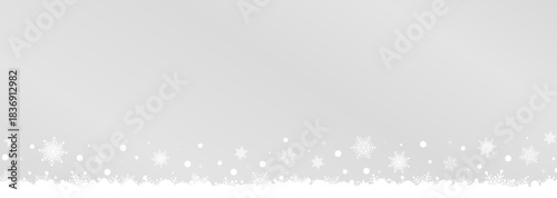 Silver Winter Background with Bottom Snowflake Border _Horizontal