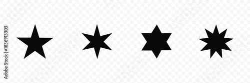 Star icon collection. twinkling stars symbols in white design. vector illustration. design elements. isolated PNG transparent background .Vector illustration. EPS 10 .