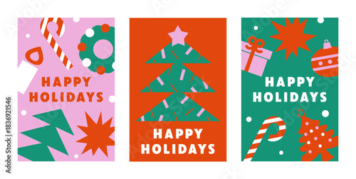 クリスマス・ニューイヤーカード 　ベクター・デザイン