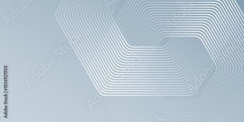 Modern hexagon lines on gray background. Geometric stripe line abstract