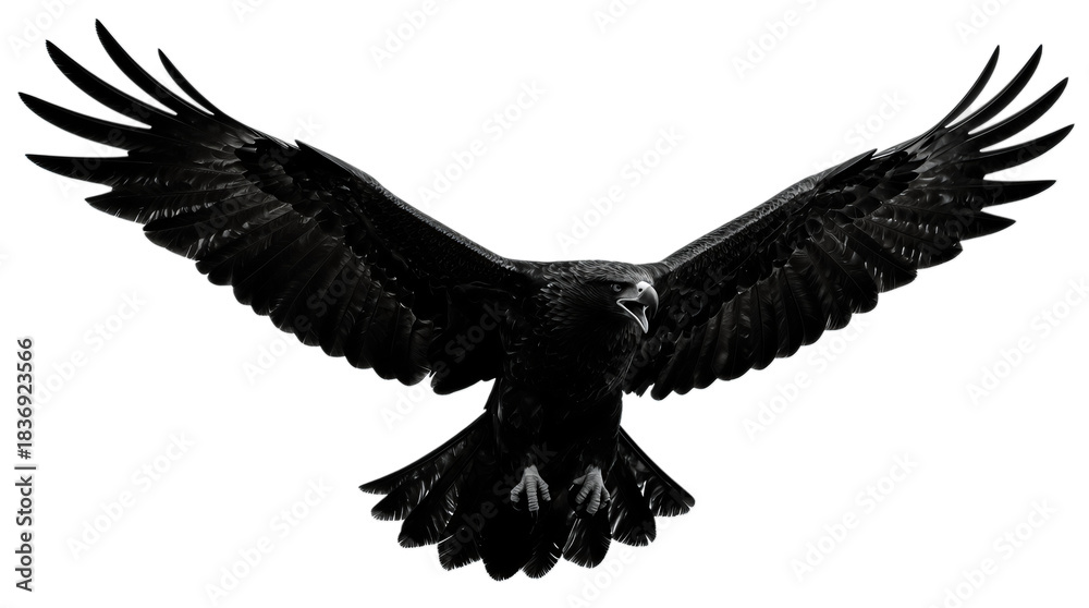 Fototapeta premium Majestic eagle in flight with outstretched wings