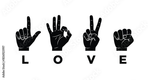 Hands signing the word love in American Sign Language