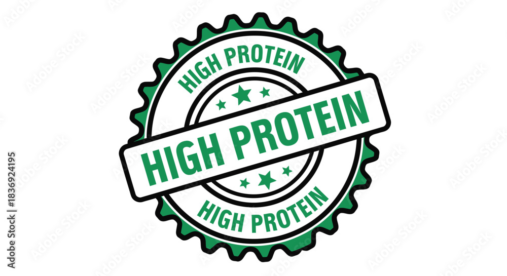 Obraz premium High protein stamp seal for nutrition labels